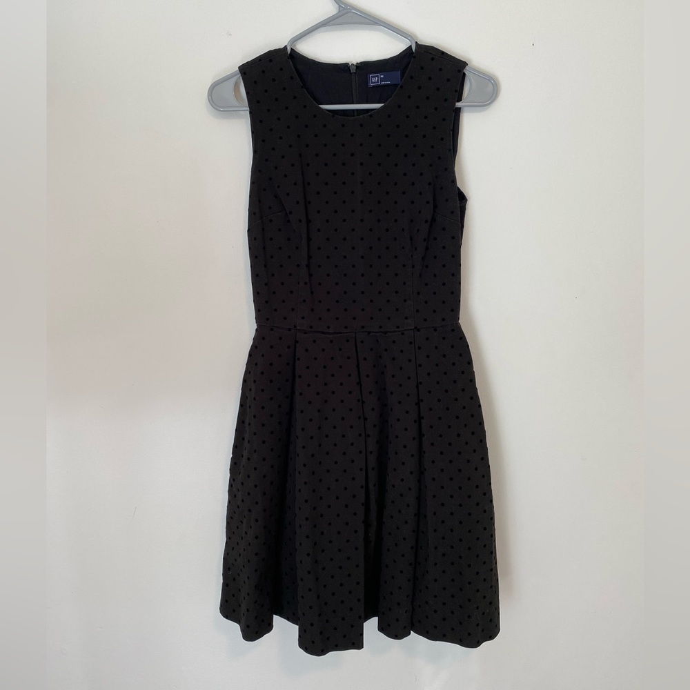 Gap Polka Dot Black Dress Size 2 A line